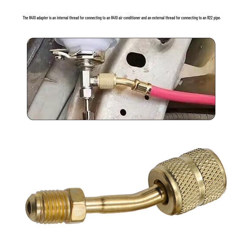 R22/R410 Conversion Valve Tool for Air Conditioner Refrigerant Charging with Imperial/Metric Head and Liquid Charging Hose.