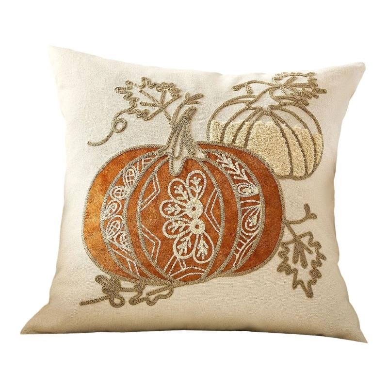 

Seasonal Harvest Embroidery Decorative Pillow Case Sofa Couch Throw Pillowcase Home Office Decors Square Cushion Cover