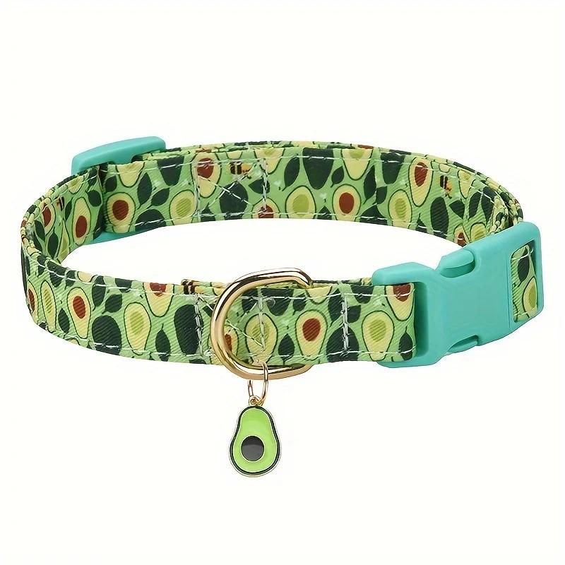 

Stylish Fruit - Print Polyester Dog Collar Set - Adjustable Buckles & Zinc Alloy Rings - Durable & Machine Washable M