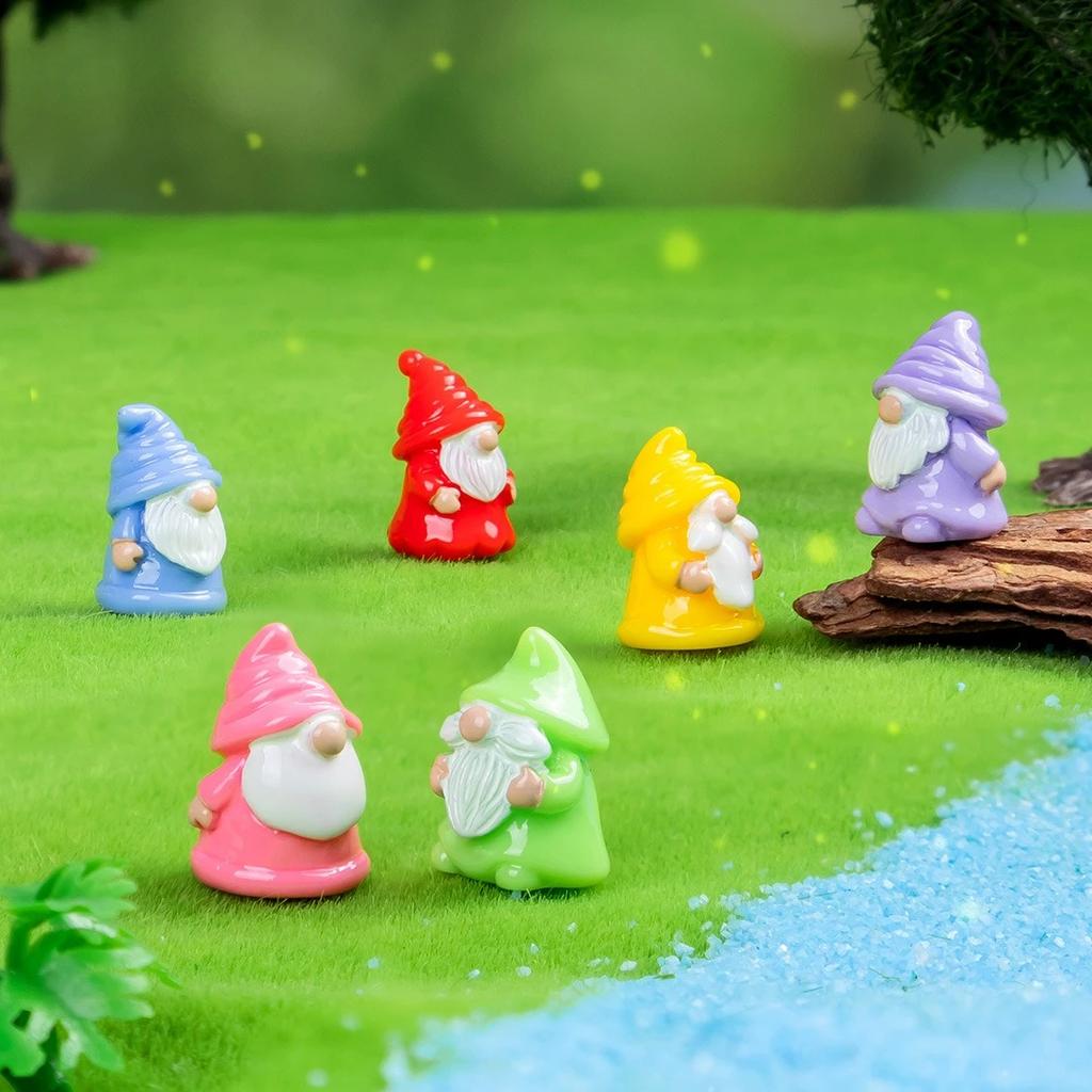 30/50Pc Luminous Mini Christmas Gnomes Fairy Garden Miniatures Home Garden Accessories Fairy Moss Micro Landscape Decoration