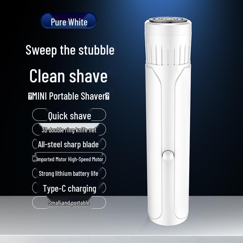 Men's Mini Portable Electric Shaver: Silent, Smart, Anti-Pinch Steel Razor for Travel
