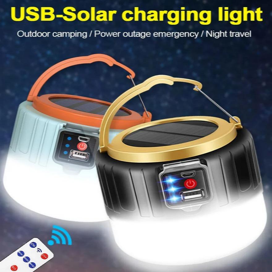 Cross-border Outdoor Solar Tent Light with USB Charging and Remote Control – Emergency Camping Lantern