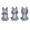 Bulldog Figurine No See No Speak Bulldog Ornament Handmade Resin Hear No Evil Dog Statue