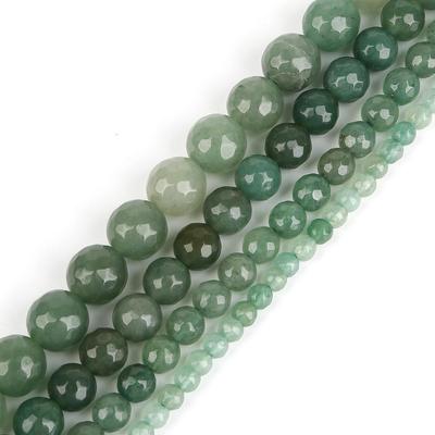 Contas Facetadas de Aventurina Verde, Contas Soltas Redondas de 4-12mm Fio de 15” para Fazer Joias