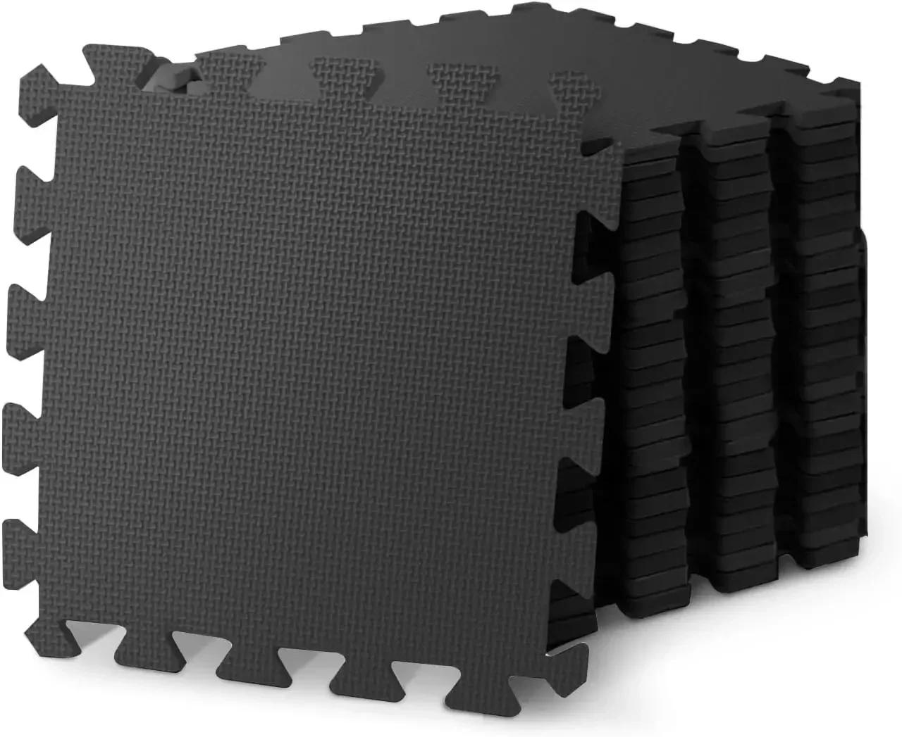 

10/18 шт. Коврик на пол с крестообразным рисунком, детский противоскользящий вспененный ковер-пазл, доска против падений для младенцев и малышей, фитнес-пол 10PCS чёрный