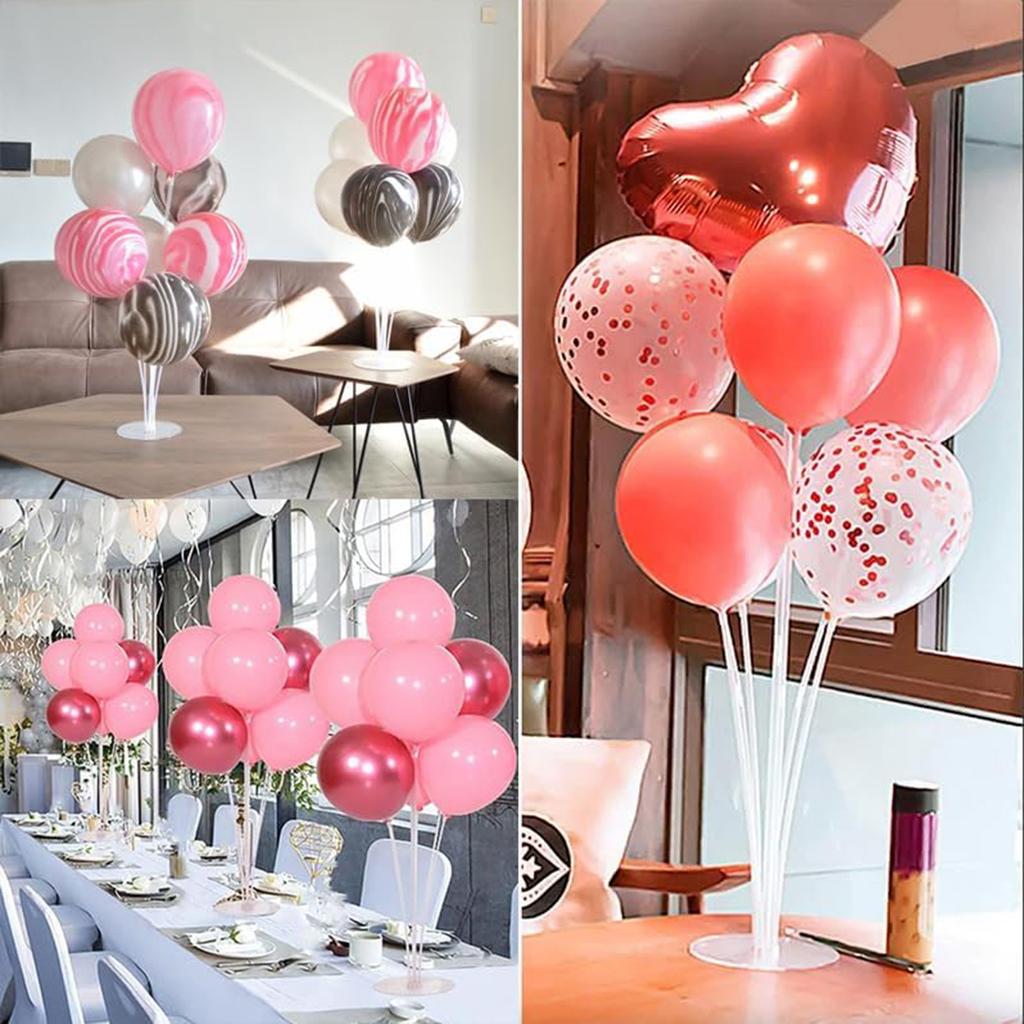 4 Sets mit 7 Tischballons mit je 70 cm Durchmesser und 7 Köpfen, geeignet für Hochzeiten, Geburtstage, Jubiläen, Mottopartys, dekorative Ballonhalterungen.