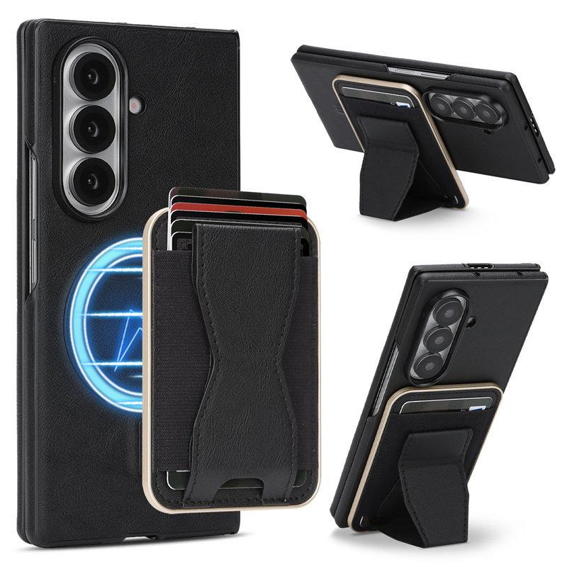 Bracket Magnetic Card Bag Suitable for Samsung Zfold1 Mobile Phone Case with Card Slot galaxyZflod1 Magnetic Zflod1