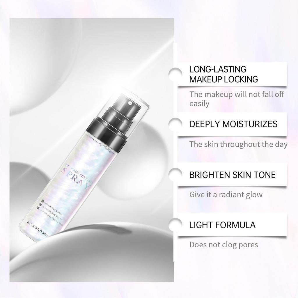Makeup Setting Spray Glow Finish Hydrating Illuminating Finishing Spray For Face Lightweight Long Lasting Make Up Fixing Hydrate Skin 100ml