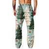 Men's Fashion Casual Loose Fit Wide Leg Christmas Print Sports Pants with Pockets
