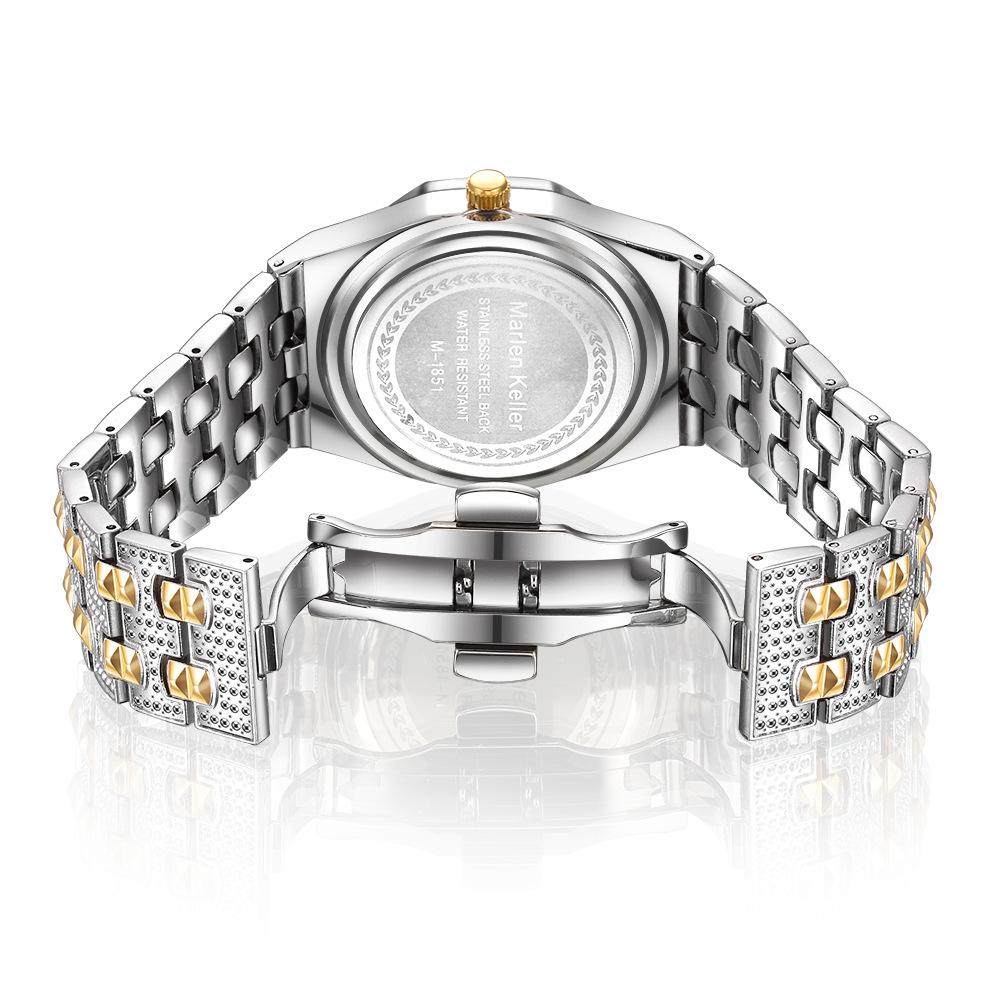 Luxury Full Diamond Men Watches Fashion Stainless Steel Strap Male Quartz Wristwatches