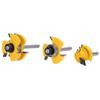 3pcs 3 Teeth T-Shape Router Bit Set 45 Degree Angle Wood Milling Cutter  For Cabinets
