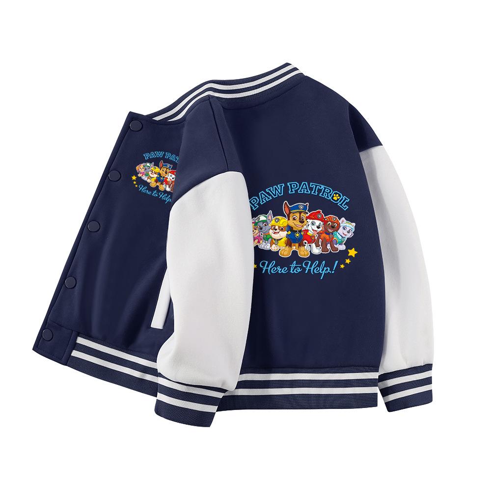 Paw Patrol Kids' Spring & Autumn Jackets: 2024 Thickened Baseball & Fleece Cardigan for Boys and Girls