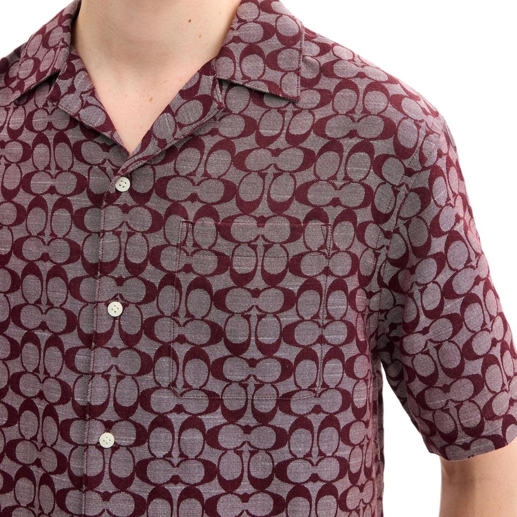 Coach Printed Polo Short Sleeve Button-Up Shirt Men Shirts CY559-CUR