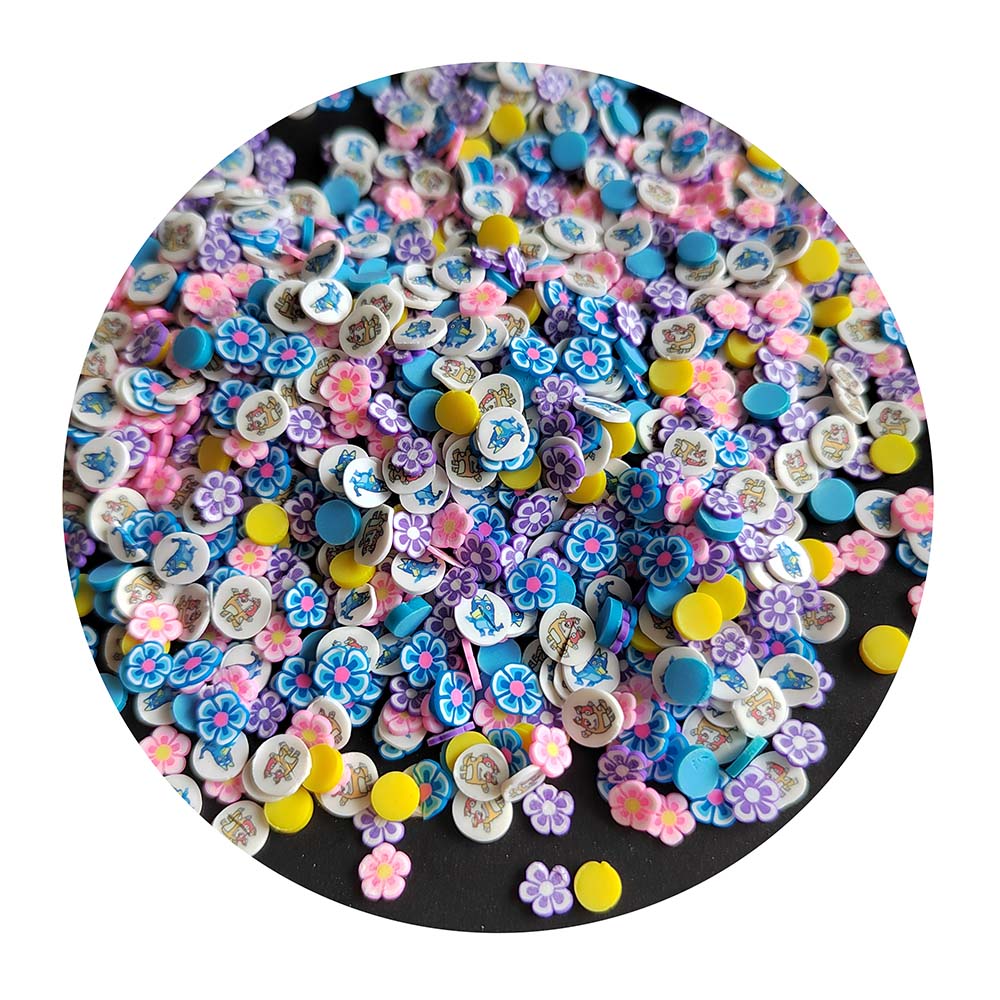 Round Shape Cute Flower Charms DIY Mixed 1kg Sports Team Clay Decor Fan Merchandise Spirit Collection