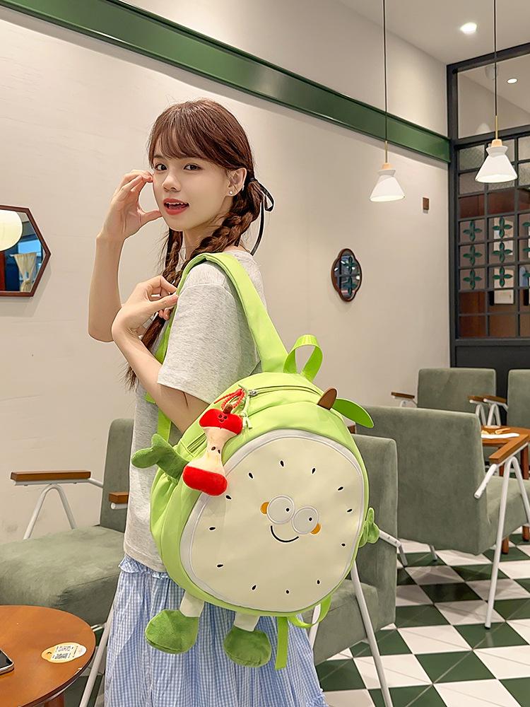 2025 Cute Watermelon Backpack for Girls - Large Capacity Schoolbag: Fresh and Casual Design