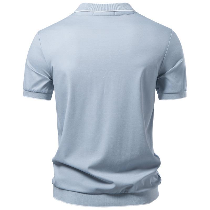 Men's Contrast Trim Short Sleeve Knit Polo Shirt