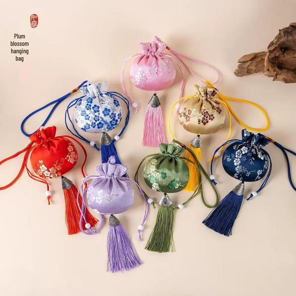 Chinese Style Embroidered Plum Blossom Scent Sachet with Tassel