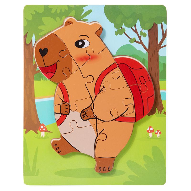 Capybara 3D Puzzle: Educational Building Blocks for Early Learning & Fine Motor Skills
