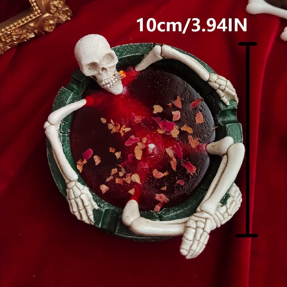 [Halloween Skull Candle] Unique Halloween & Day of the Dead Skull Skeleton Aromatherapy Candle with Rose Petals 3.94 inch(10.01cm)&fresh spring красный