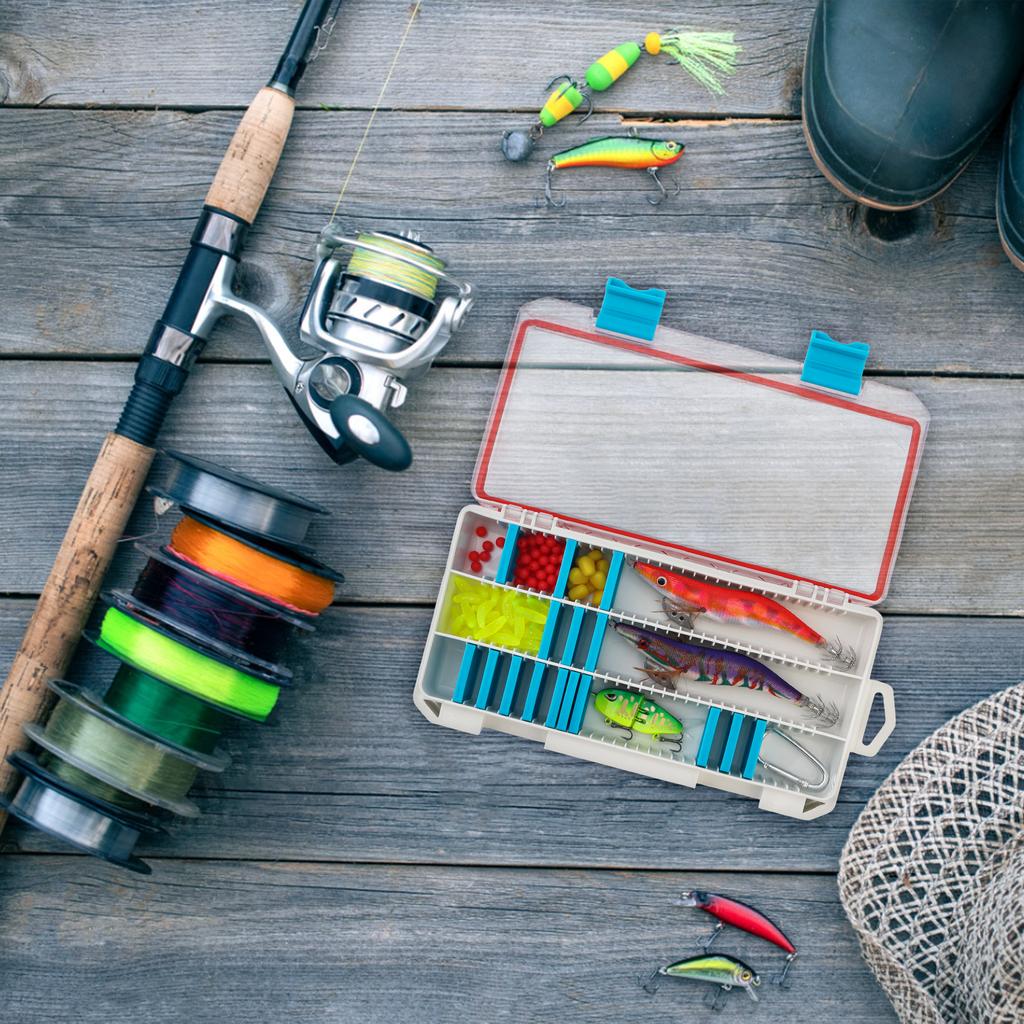 Wasserdichte Angelköderbox, 21 Fächer Klarplastik mit herausnehmbaren Trennwänden, Zum Organisieren von Ködern Haken Bleie Schnüre
