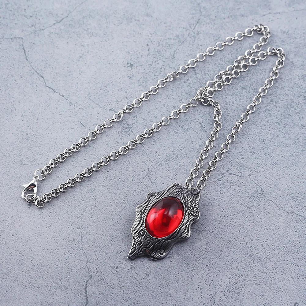 DMC Devil Maycry Pendant Necklace Devil Hunter Dante Perfect Amulet Red Crystal Necklaces for Women Men Choker Jewelry