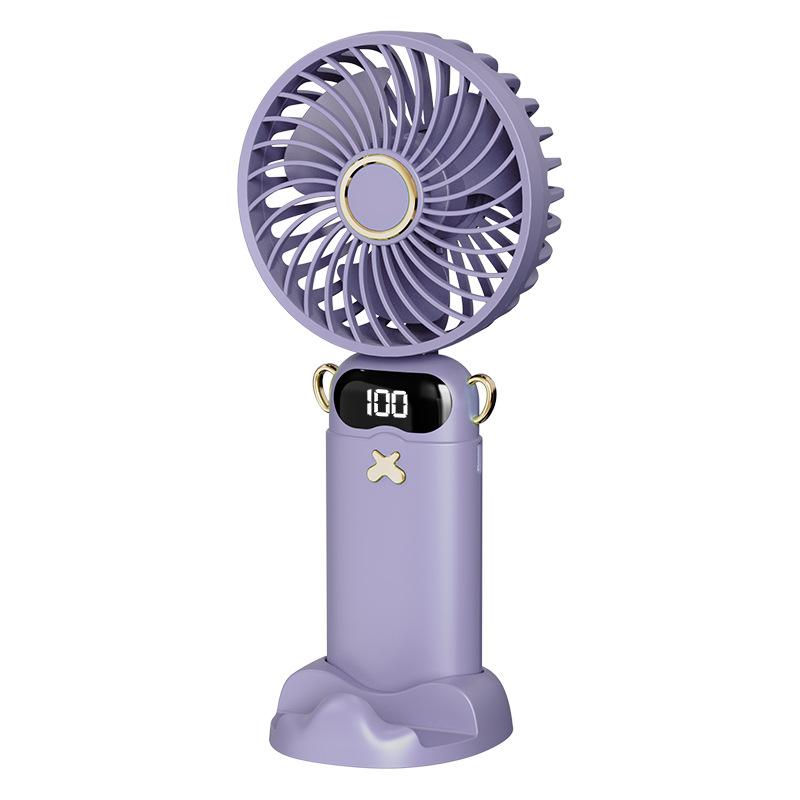Portable Handheld Mini Fan 6 Speed 90° Foldable Fan LED Digital Display 3600mAh Rechargeable Cooling Fan for Outdoor Travel