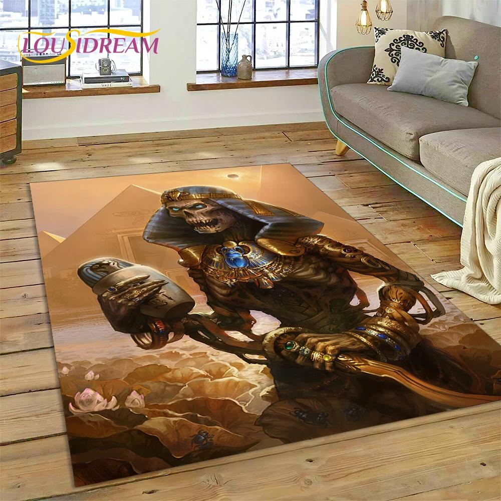 Tappeto 3D Anubis Faraone Horus Mitologia egizia Dei Tappeto per casa Soggiorno Camera da letto Divano Zerbino Decor, Tappeto Tappetino antiscivolo