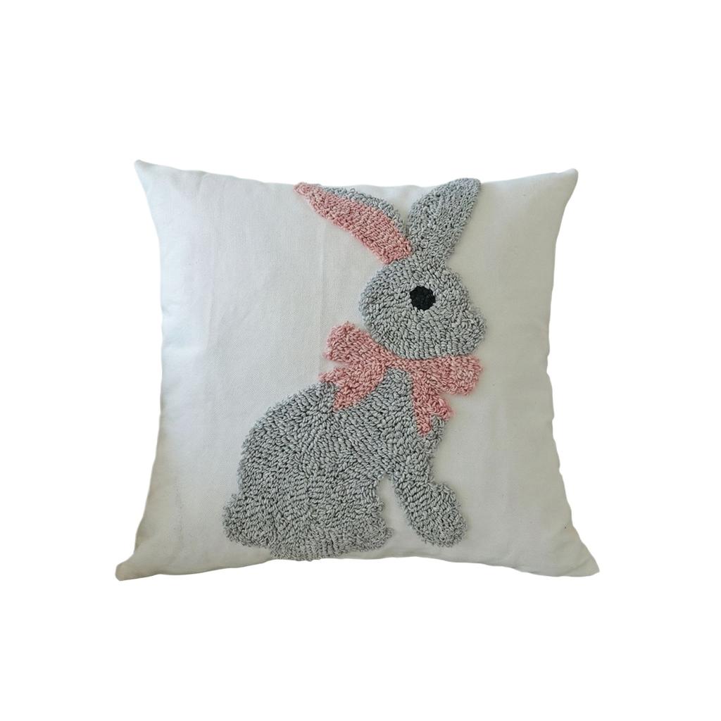 Easter-themed Pillowcase, Bunny Loop Embroidery, Perfect For Party Decorations (pillow Insert Not Included)