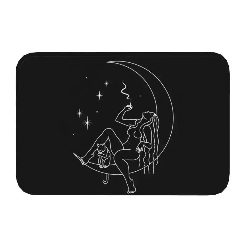 Skull Damask Pattern Doormat Non-Slip Entrance Bathroom Kitchen Door Floor Mat Halloween Witch Goth Occult Toilet Carpet Rug