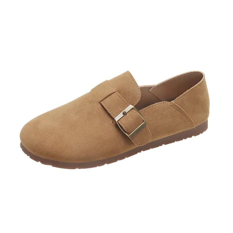 Fashion Shoes for Women 2024 Hot Sale One Kick Women Flats Autumn Round Toe Solid Solft Sole Casual Comfortable Flat Office Ladies Shoes