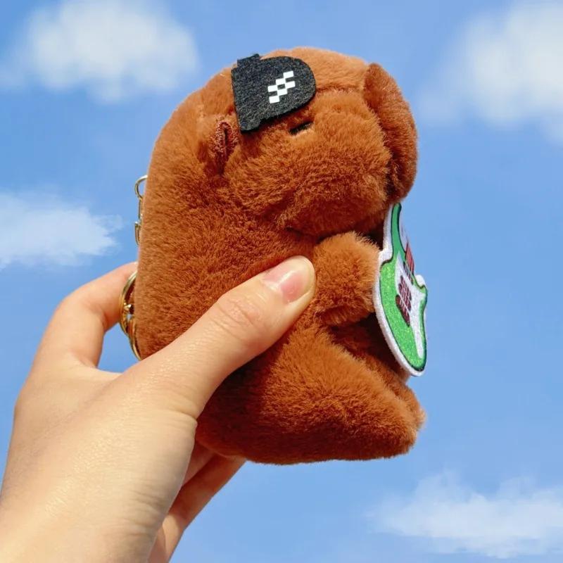 12cm Kawaii Capybara Pluche Speelgoed Schattige Capybara Tas Hanger Sleutelhanger Kinderrugzak Decoratie Verjaardag Kerstcadeaus Pluizig Poppetje Speelgoed