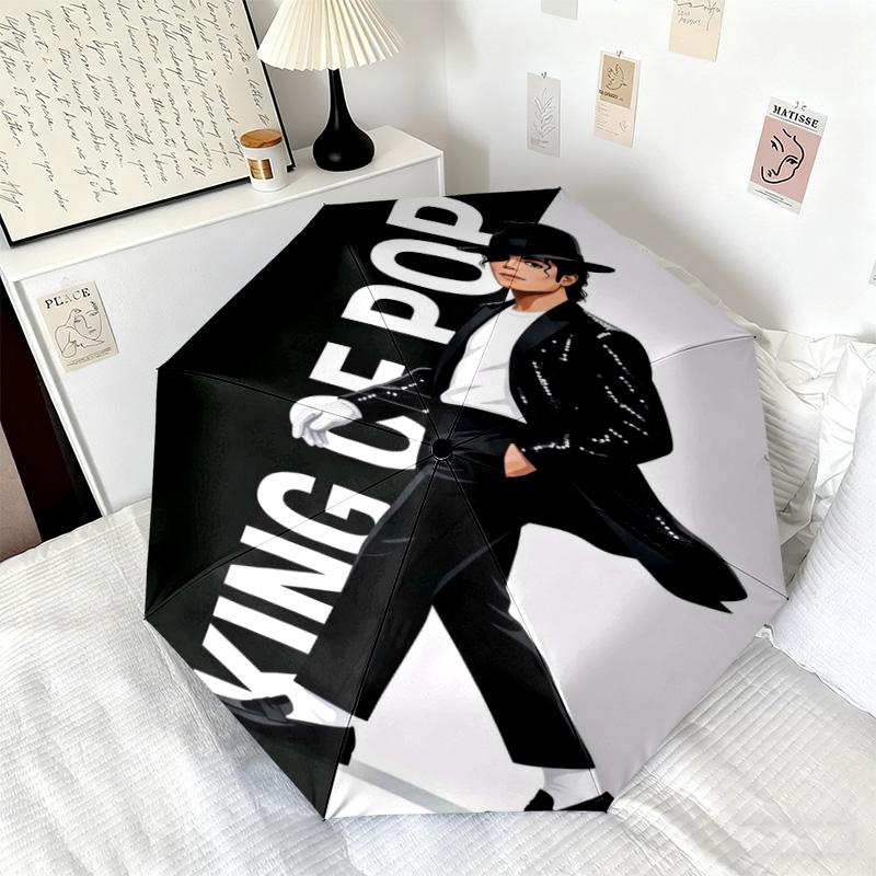 1PC Michael jackson Automatic Umbrella - Suitable Travel Outdoor Portable Umbrella Birthday Gift Daily Essentials
