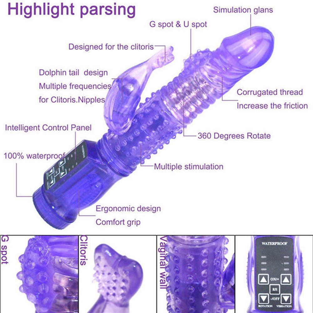 Multispeed Vibrator Dildo G-spot Clitoral Rabbit Massager Female  Toy