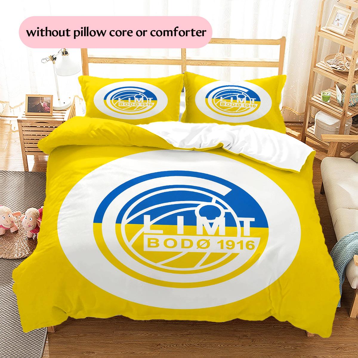 

FK Bodø/Glimt Pattern Bedding Quilt Set Home Decoration Gift (1 * duvet cover + 2 * pillowcase without core) 155x200cm