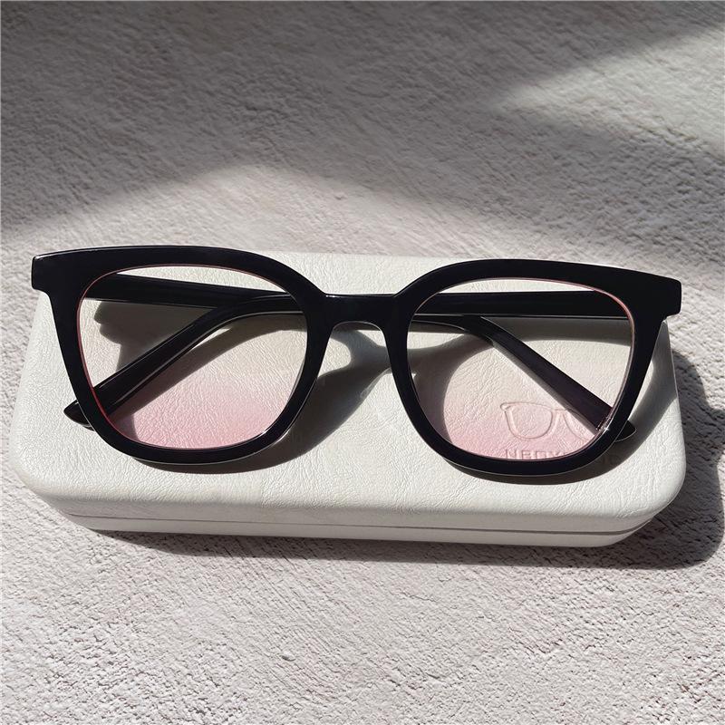 New Sunset Blush Glasses Xiaohongshu Influencer Same Style Ins Plain Face Gradient Anti Blue Light Plain Glasses For Women Daily Fashion Glasses