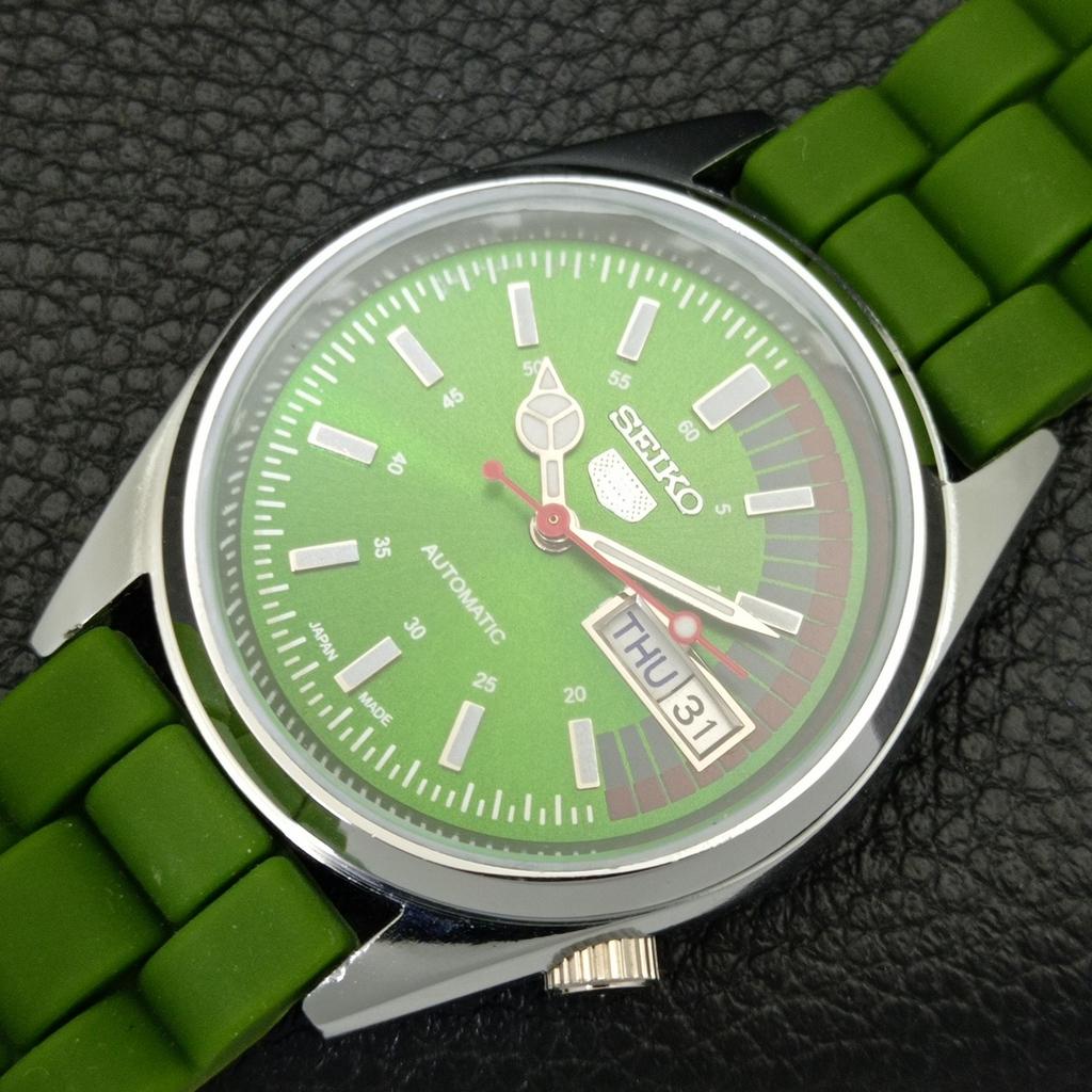 AUTOMATIC VINTAGE REFURBISHED SEIKO 5 6309A JAPAN MENS GREEN WATCH a441094-4 Sk-a441094