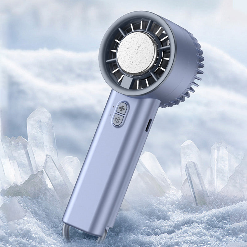 Handheld Ice Cooling Mini Fan Semiconductor Ice Fan USB Summer Portable Cooler Turbo Airflow Long Battery Life Speeds Adjustable