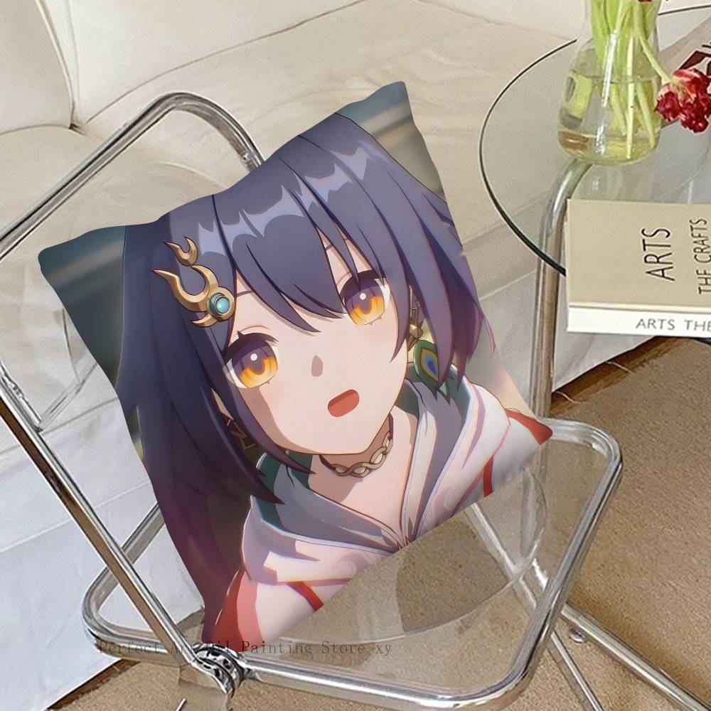 1pc Game Anime Honkai Star Rail Yunli Pillow Case Fashion Square Pillowcase Bedroom Sofa Room Ins Decoration Leisure
