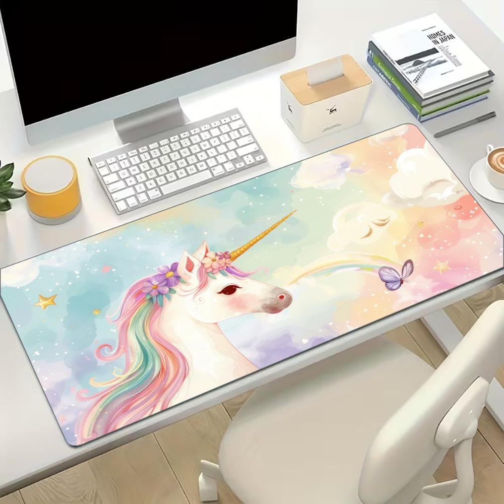 Large Rainybow Unicorn Mouse Pad NonSlip Rubber Base Desk Mat For Keyboard And Computer Gaming Accessories Office