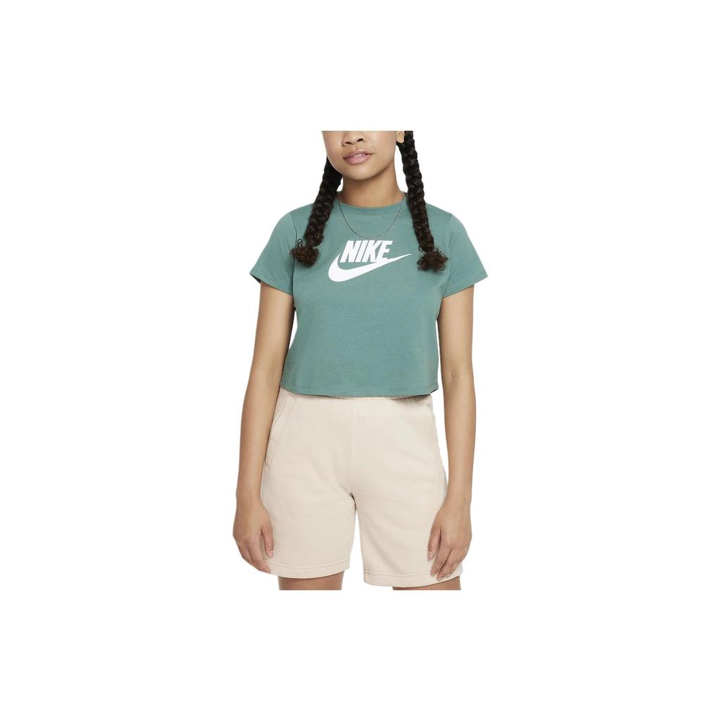 Nike T-Shirt Sportswear Letter Logo Round Neck Casual Short Sleeve Kids Tops Coastal-Blue DA6925-361