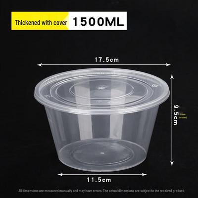 1500 ml runder Einweg-Lebensmittelbehälter mit Deckel