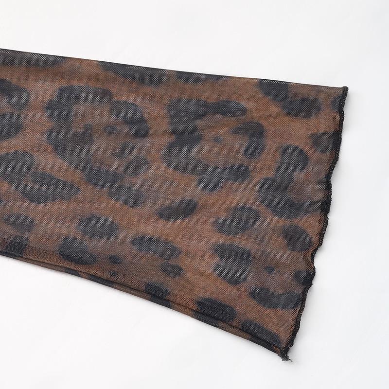 YYFS Women's Fashion Casual Leopard Print Spring Fall Long Sleeve V-Neck Bodysuits