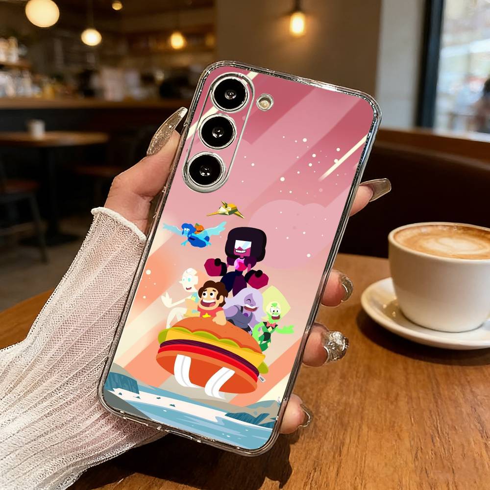 Cartoon Warm S-Steven U-Universe Phone Case For Samsung Galaxy S24 S25 S23 S22 S21 Plus S24 S25 Transparent Cover Case