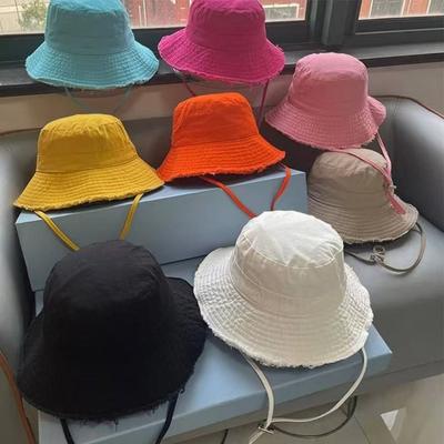 Wide Brim Outdoor Sun Hat Foldable Bucket Hat Vintage Rough Edge Fisherman Hat Women