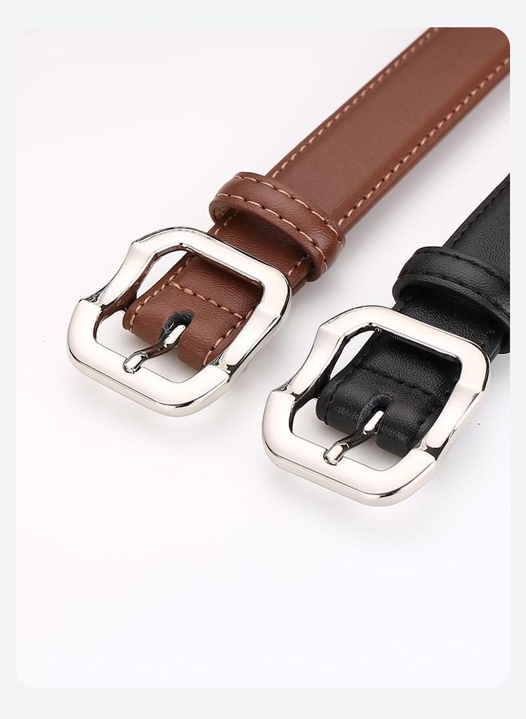 Women's Versatile Genuine Leather Belt - Decorative High-End Fashion Waistband for Casual or Professional Wear