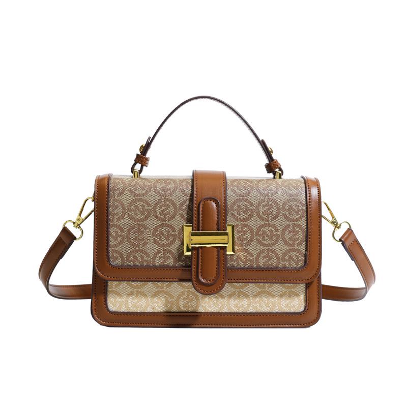 New Casual Embossed Crossbody: Versatile Retro Square Bag хаки