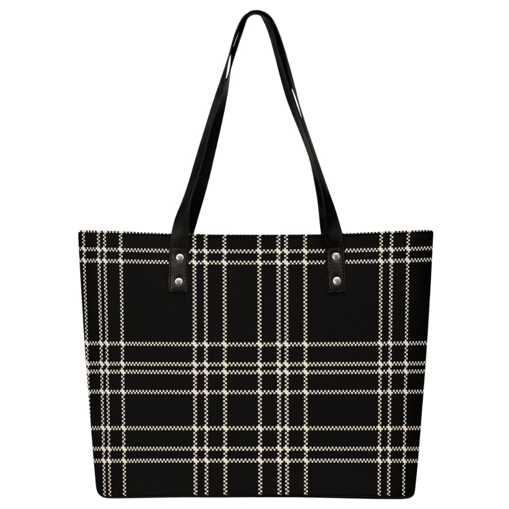 

Сумка-тоут в клетку тартан ROCK YOU ALL, Повседневный дизайн, Застежка-молния, Легко чистящаяся полиуретановая кожа, Внешний карман, Водонепроницаемая, Водоотталкивающая,