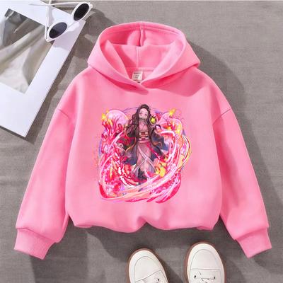 Kids Hoodie with Dynamic Demon Slayer Pattern, Stylish and Comfortable for Young Fans