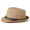 Hat Women's Summer Fashion British Top Hat Breathable Sun Hat Rivet Jazz Hat Men's Trend Straw Top Hat