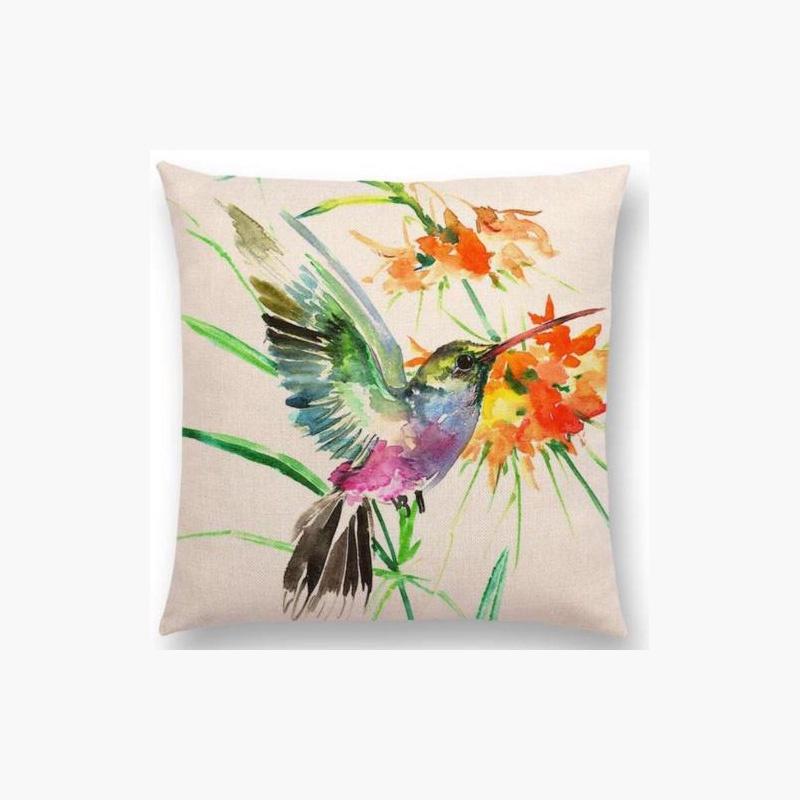 

Cotton Bird Tree Linen Pillow Case Cushion Cover Waist Cover Home Sofa Decor V